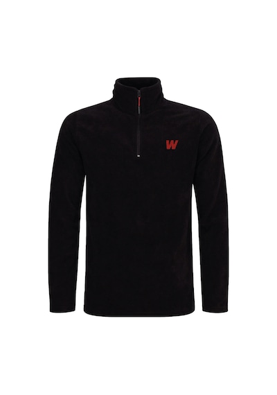 Walke Premium Kadın Yarım Fermuarlı Outdoor Spor Polar Ceket Siyah