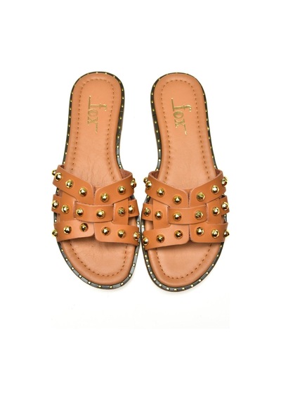 Fox Shoes U291100003 Taba Hakiki Deri Kadın Terlik Taba-hakiki Deri Çok Renkli