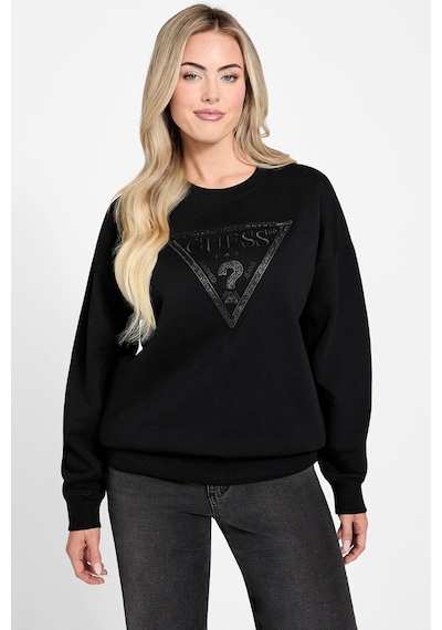 Guess Kadın Bisiklet Yaka Sweatshirt Siyah