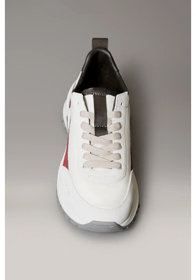 Calvin Klein Kadın Karışık Materyalli Kalın Tabanlı Sneaker - Beyaz Lily White/beluga