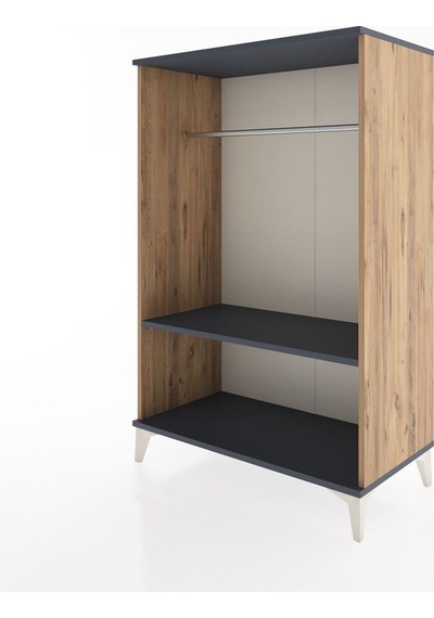 Hyperion Dolap Tek Raflı Tek Askılı 88x44x134 Çam-antrasit Çam