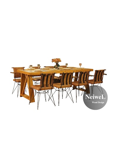 Neiwel Kues Doğal Mutfak Ve Ahşap Yemek Masası-120-220 Açık Ceviz
