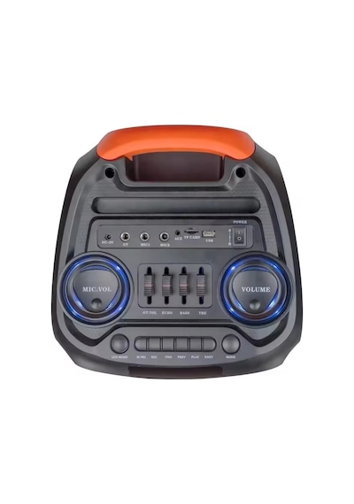 Party Box Bluetooth Hoparlör Büyük Boy Taşınabilir Şarjlı Kablosuz Hoparlör + Karaoke Mikrofon