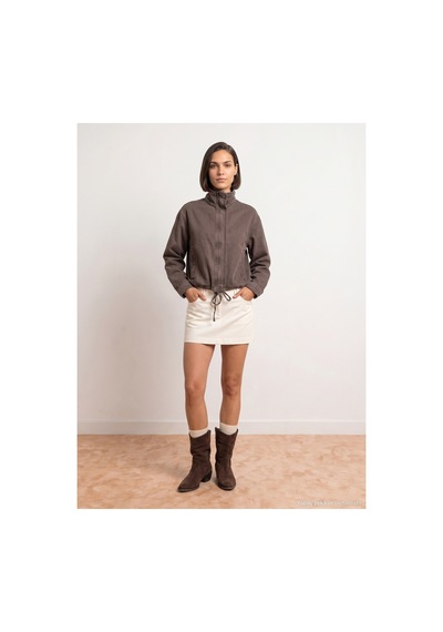 Dilvin 65391 %100 Pamuk Oversize Kot Ceket Kahve