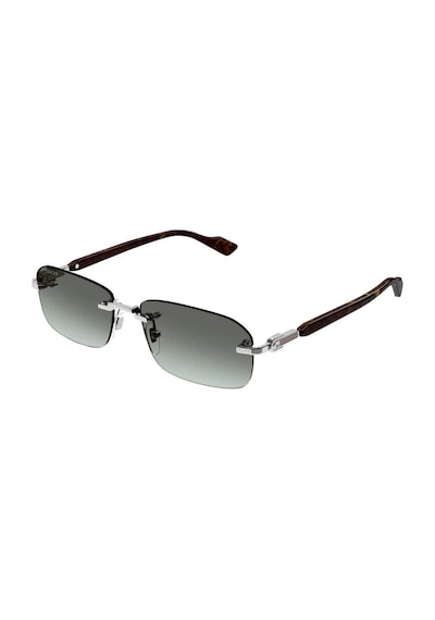 Gucci Gg 1221s 008 56 Unisex Dikdörtgen Gri Metal Güneş Gözlüğü Gri
