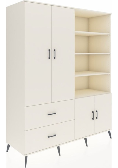 Kronos Gardrop 7 Raflı 2 Çekmeceli Tek Askılı 176x59x221 Aytaşı-aytaşı Beyaz Kronos Gardrop 7 Raflı 2 Çekmeceli Tek Askılı 176x59x221 Aytaşı-aytaşı Beyaz