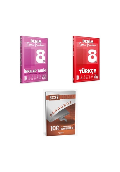 2027 2027 Benim Hocam 8. Sınıf Soru Bankam İnkılap Tarihi Ve Atatürkçülük T C + Türkçe Soru + Ankapade 3'lü Set