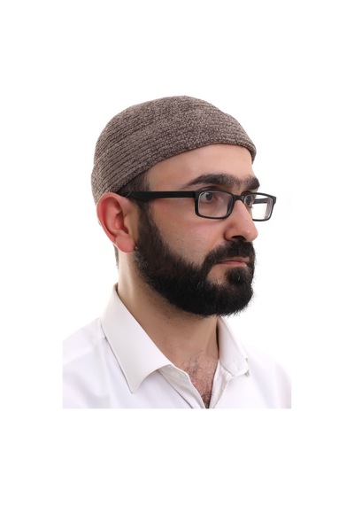 Kahverengi Katlamalı Sade Desen Kışlık Kadife Takke Şapka Kahverengi