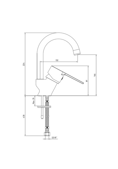 Ar Lite 102188146 Kuğu Boru Lavabo Bataryası