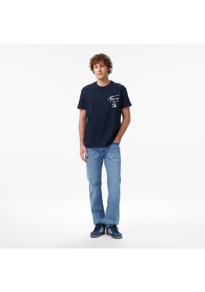 Tommy Hilfiger Regular City Sign Erkek Mavi T-shirt Dm0dm22553 545591