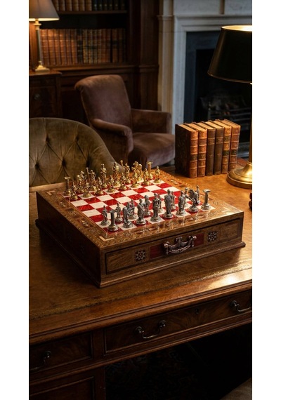 Roma Crimson-chess Set