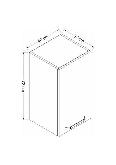 Minar Mutfak Modül Üst 1dk2r 40cm Dolap Byz Aliminyum Füme Cam
