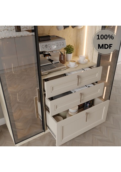 Mira Kahve Köşesi Dolabı %100 Mdf Temperli Cam Hazır Mutfak Dolabı Aytaşı Mira Kahve Köşesi Dolabı %100 Mdf Temperli Cam Hazır Mutfak Dolabı Aytaşı