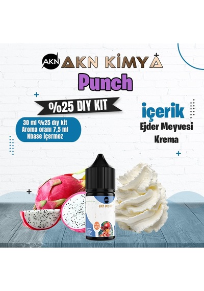 Punch Yoğun Dıy Kit Ejder Meyvesi Krema Gıda Aroması %25 Oranda Aroma İçerir Hazır Değildir 30 Ml