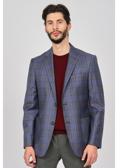 Yünsa Erkek Ekoseli Spor Yün Ceket 2661000 Mavi(531445838) Mavi