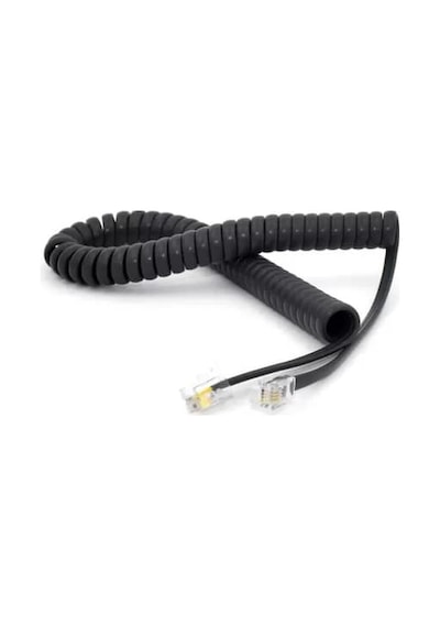 Telefon Ahize Spiral Siyah Kordon Kablosu
