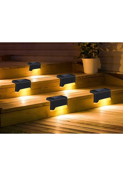 12Li Paket Solar Güneş Enerjili Köşebent Merdiven Led Lamba