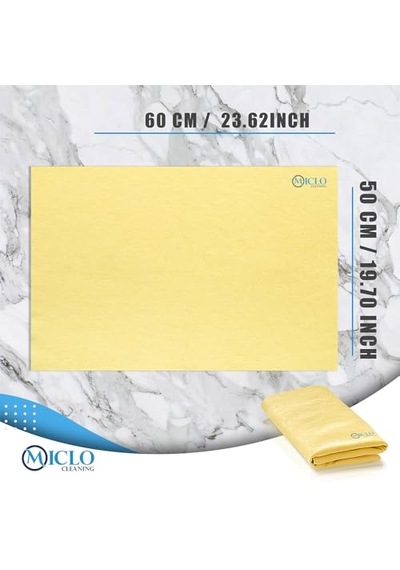 Mıclo Cleanıng 50x60cm - Premium Oto Araç Kaporta, Cam Kurulama Sentetik Güderi Bez Çizmez, Leke Bırakmaz Açık Indigo