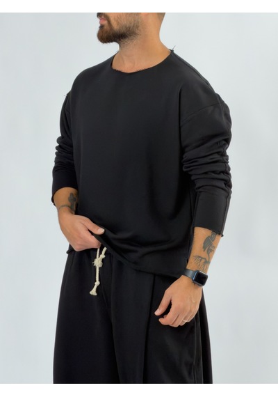 Cocopelli Oversize Siyah Erkek Sweatshirt Coc3431