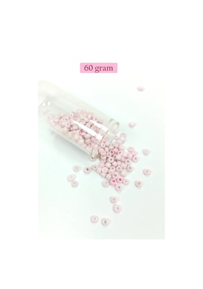Tedar Dökme Cam Kum Boncuk Büyük Boy 6/0 4 Mm - 60 Gram - Toz Pembe - Bnc113 Najmaddin (No:1) 8.5Cm X 10.5 Cm