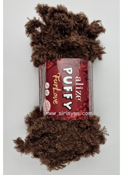 Puffy Furlove Parmakla Örülen Örgü İpi 493-kahverengi