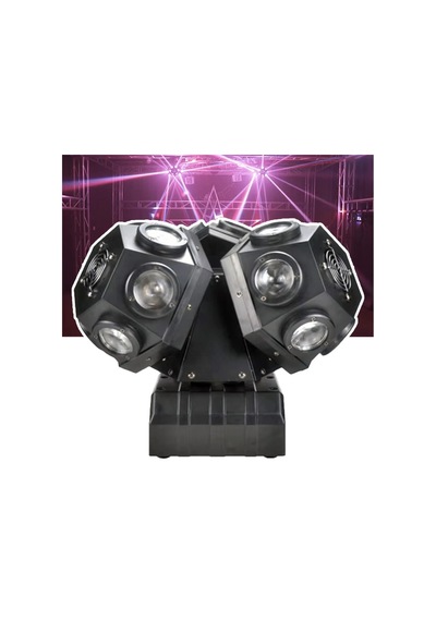 Quenlite Wash-500 Dönerli 3 Başlı Lazer Sahne Robot Işık 10x18w Disko Topu Rgbw 4in1