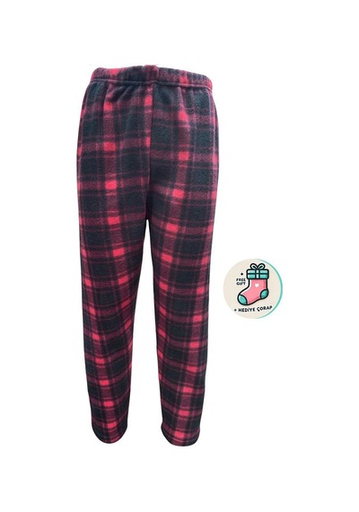 Cepsiz Kışlık Polar Kadın Pijama Altı Tek Alt Je33 - Çorap Hediye Mor