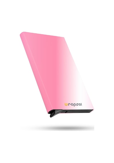 Wrapsol Mekanizmalı Kartlık Rfid Korumalı Alüminyum Otomatik Mekanizmalı Kredi Kartlık Renkli Mat Kırmızı Metalik Pembe Metalik Pembe