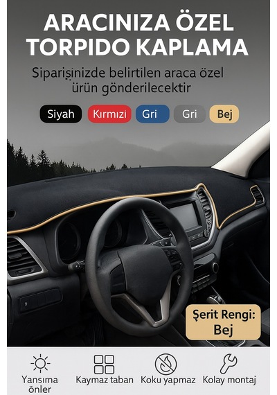 Trobus Chevrolet Captiva 2006-2018 3d Torpido Koruma Kılıfı - Bej Biye