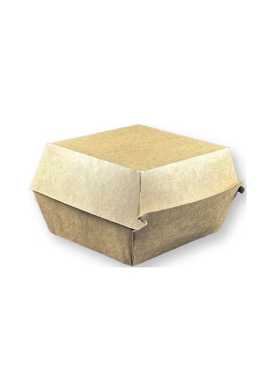 50 Adet Orta Boy Kraft Hamburger Kutusu 12x12x9cm