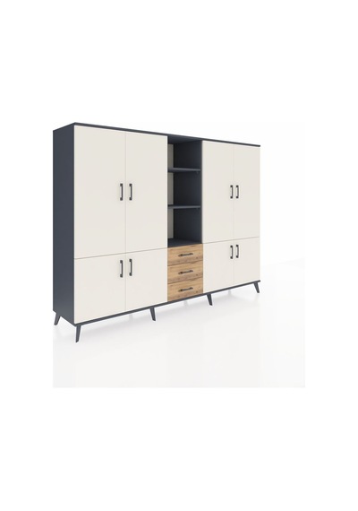Hyperion Dolap 11 Raflı 3 Çekmeceli 8 Kapaklı 220x44x163 Antrasit Antrasit-aytaşı/çam Hyperion Dolap 11 Raflı 3 Çekmeceli 8 Kapaklı 220x44x163 Antrasit Antrasit-aytaşı/çam