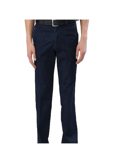 Classics Men Yazı Klasik Fit Likralı Erkek Keten Pantolon-7254 Lacivert