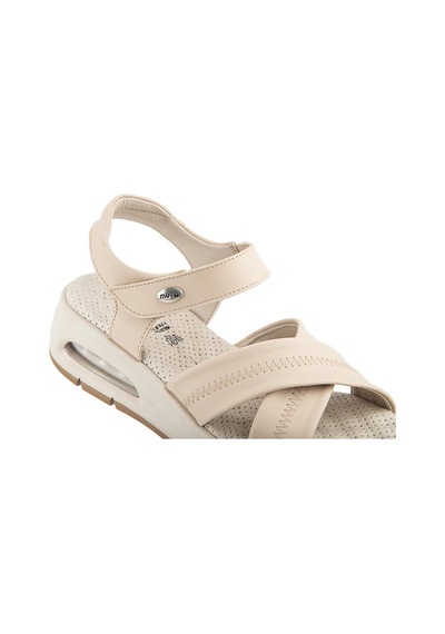 Muya Plivati Airmax Topuk Dik. Memory Foam Kadın Sandalet Krem Krem