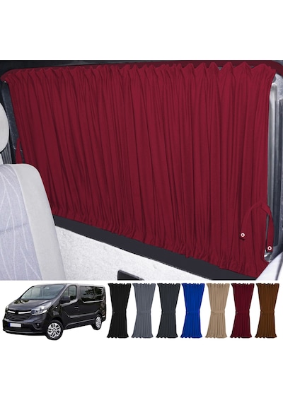 Pandami Opel Vivaro B 2014-2019 Uyumlu Bordo Raylı Oto Perde Takımı