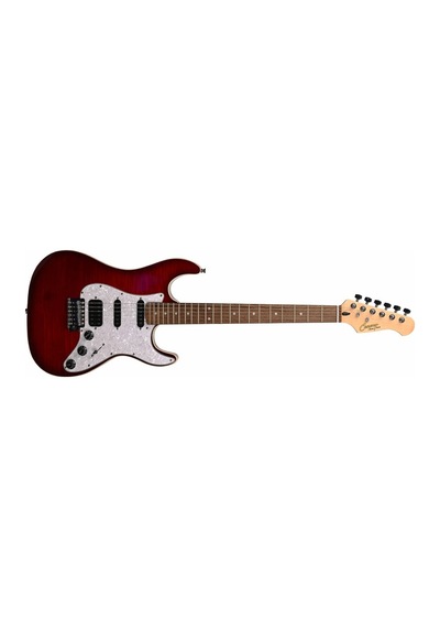 Guson Superstrat Hss Elektro Gitar Quilted Kırmızı