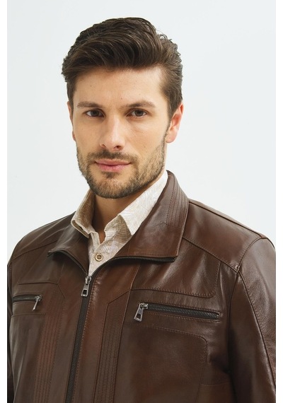 İkbal Jason 448702297 Hakiki Deri Mont Erkek - Kahverengi