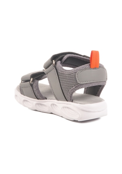 Füme Cırtlı Işıklı Kız Bebek Sandalet 018127 B Füme