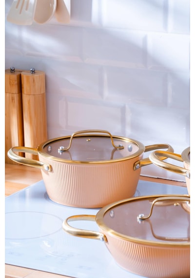 Acar Ultimate Pro 7 Parça Tencere Seti - Rose Gold