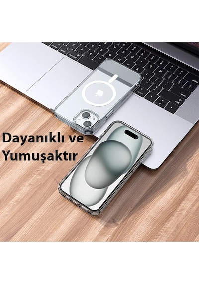 Hoco Apple İphone Uyumlu 15 Anti-fall Darbe Önleyici Airbag Manyetik Magsafe Silikon Kılıf- 5775