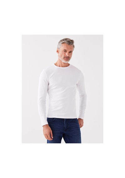 LC Waikiki Bisiklet Yaka Uzun Kollu Erkek Sweatshirt - W31628z8 Beyaz