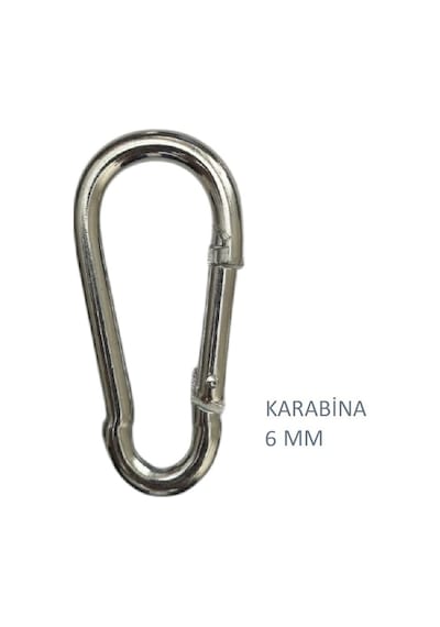 Galvanizli Karabina, 6 Mm, Askı, Çengel, Kanca, Anahtarlık