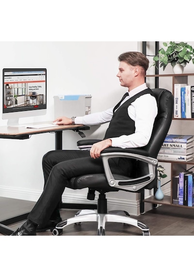 Ergonomik Ofis Koltuğu Yüksekliği Ayarlanabilir Döner Sandalye Sağlam, Dayanıklı, Siyah Obg21b 52x53x122 Cm Diğer