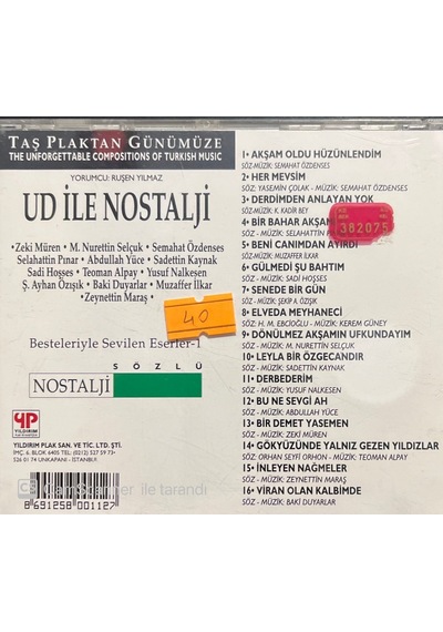 Plak Değildir Cd Dir Cd Taş Plaktan Günümüze Ud İle Nostalji Cd