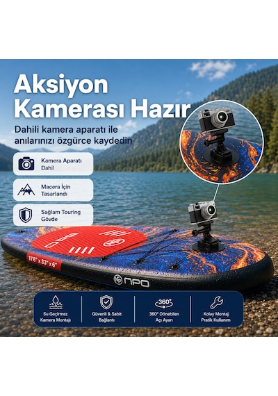 Npo Flow Stone 350x84x15cm Şişme Premium Sup Paddle Board 162kg Kürek Pompa Çanta Koltuklu Full Set