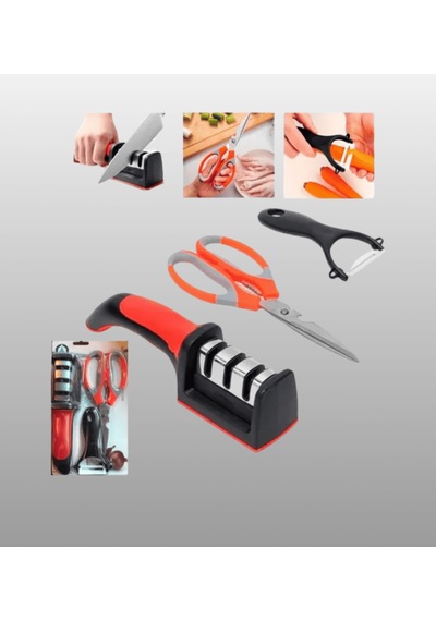 Mutfak Makas Seti, 3 Parçalı Paslanmaz Çelik Ergonomik Tasarım Çok Renkli