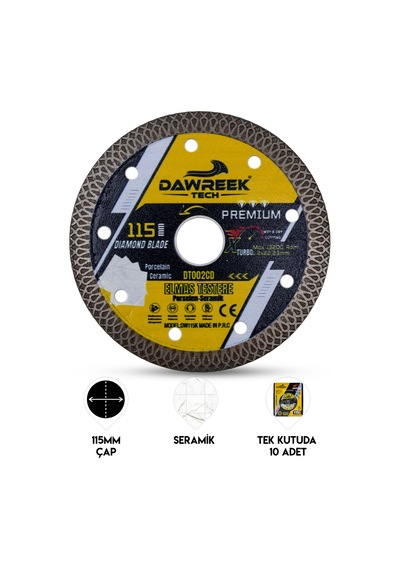 Dawreek Dt002cd 115mm Premium Sürekli Çember Elmas Testere Seramik