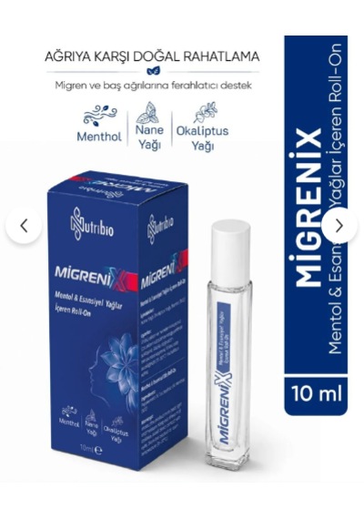Nutribio Migrenix Rahatlatıcı Masaj Yağı Roll-On 10 ML