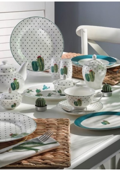 Pierre Cardin 41 Parça 6 Kişilik Kahvaltı Takımı Cactus Yeşil