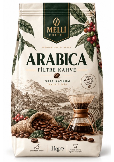 Arabica Filtre Kahve Orta Kavrum 1000 Gr Öğütülmüş