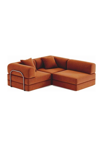 Nera L Koltuk Modern Ve Şık - Ergonomik Ve Konforlu Tasarım - Pufidik Koltuk Kiremit